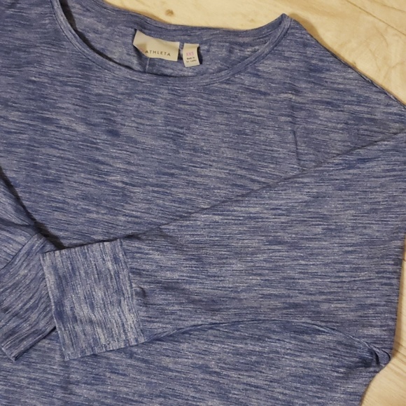 3/$20 Athleta Split Back Blue Dolman Sleeve XXS - Picture 2 of 4
